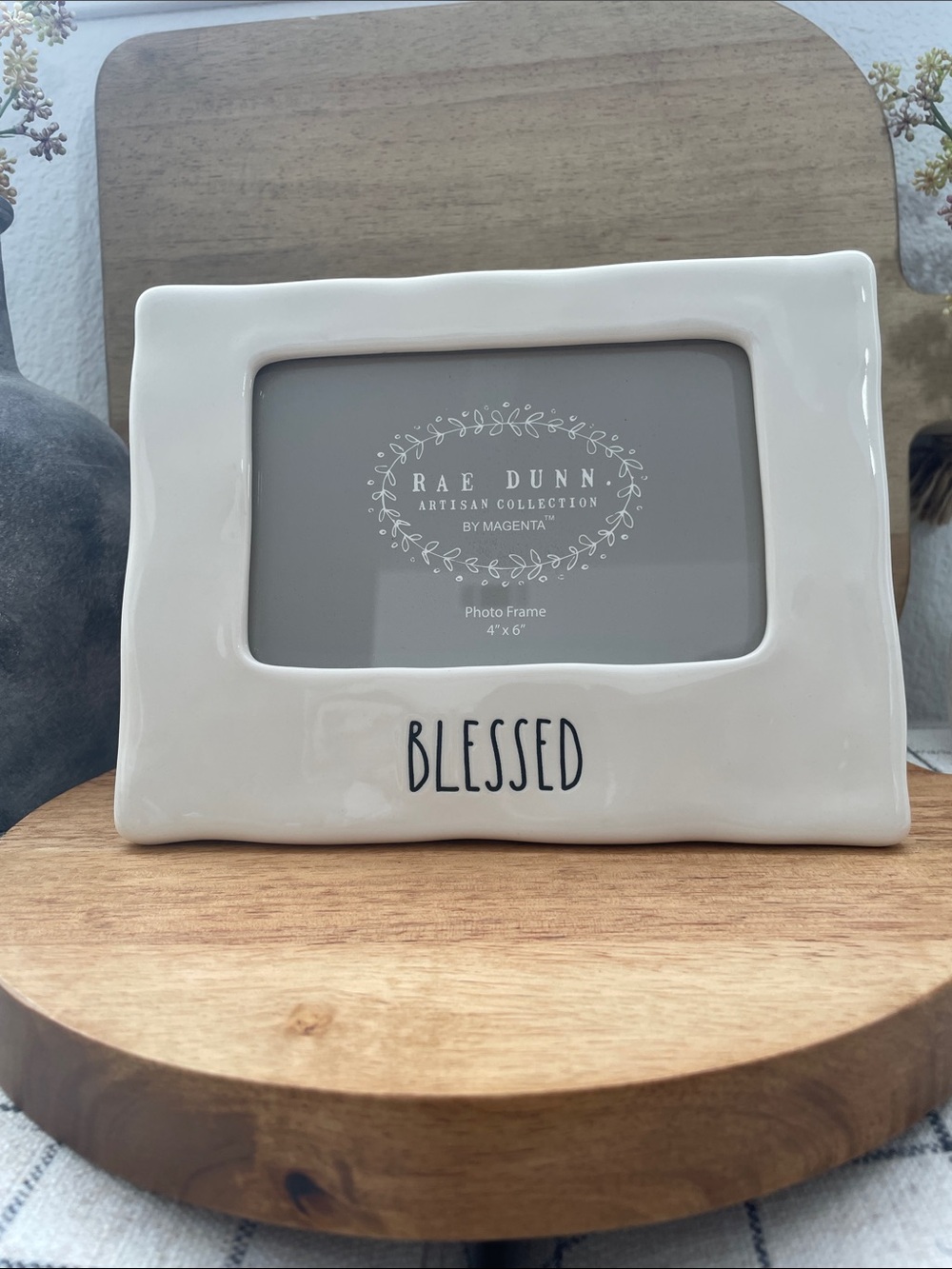 SALE! NEW Rae Dunn Cream Ceramic Photo Frame with 'BLESSED' Lettering 4x6”